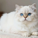 Gato persa com olhos azuis e pelo branco