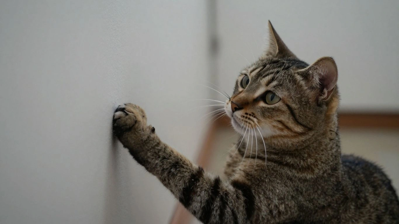 Gato urinando em móvel para marcar território.