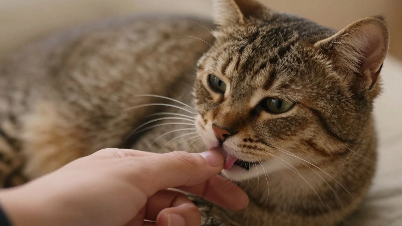 Porque o gato lambe o dono?